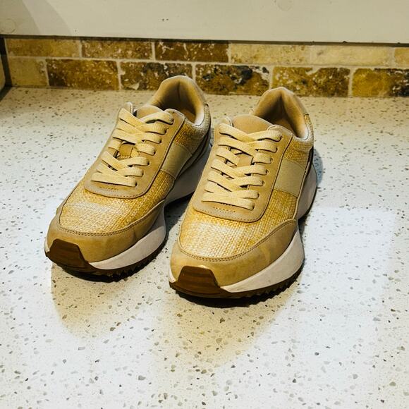 Tan and White Memory Foam Sneaker - Picture 5 of 11